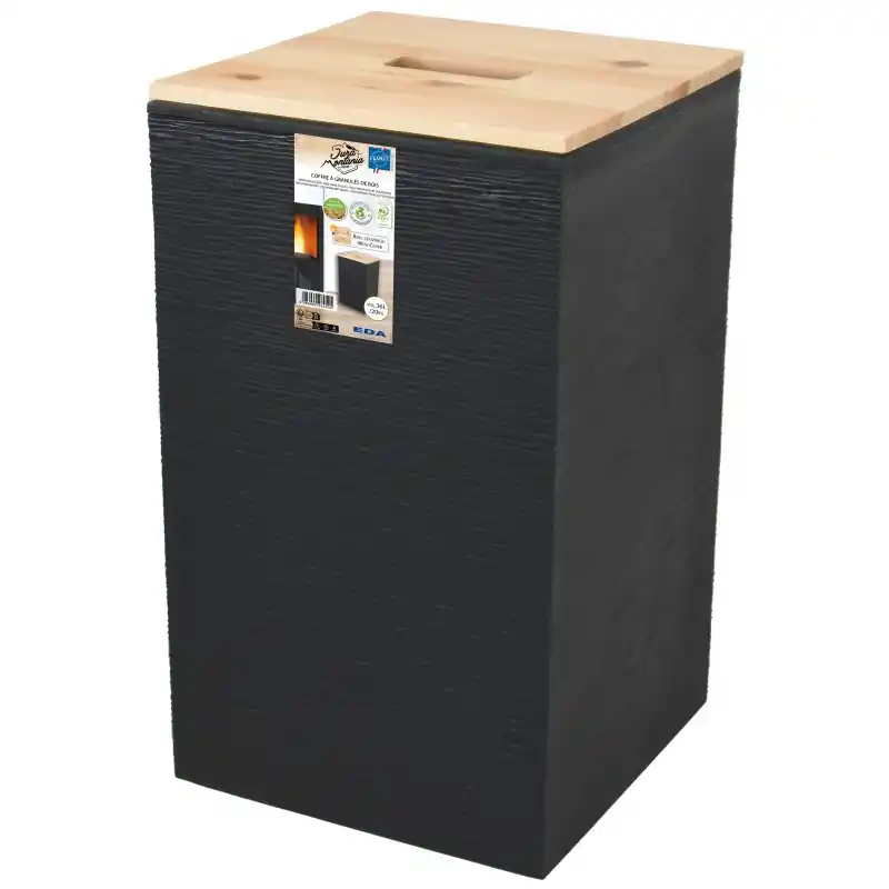 Satisfait Ou Remboursé COFFRE À GRANULÉS DE BOIS STONE 36L 20KG – EDA