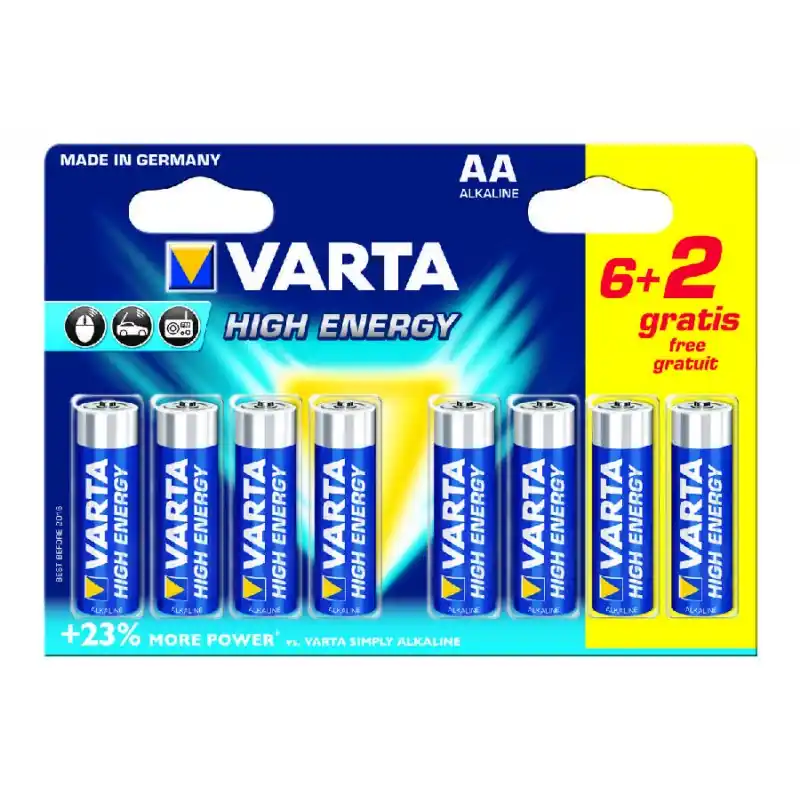 Top Vente PILE LR06(AA) LONGLIFE POWER 6+2 GRATUITES – VARTA