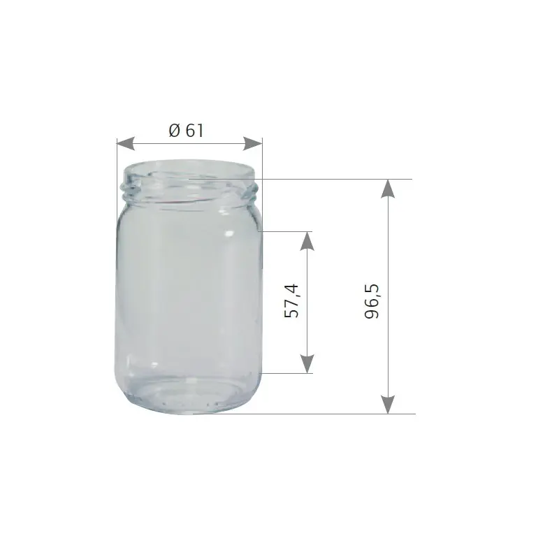 Prix Choc POTS EN VERRE CYLINDRIQUES 250G Ø58MM X20