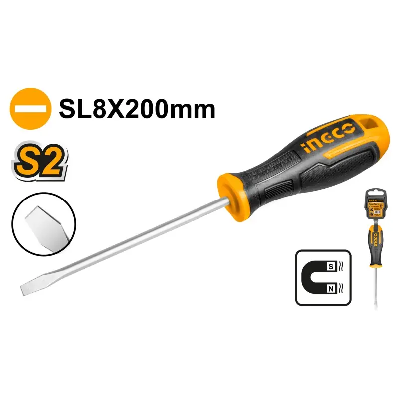 TOURNEVIS SL 8X200MM – INGCO Meilleure Vente