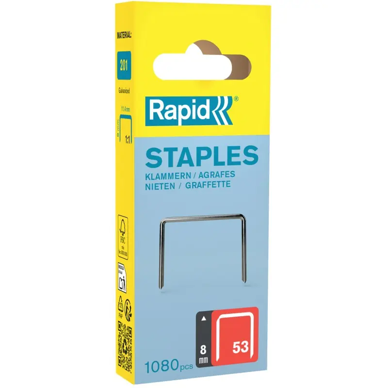Usine Directe Agrafes en fil fin n° 53/8 mm de Rapid, 1080 pcs – RAPID