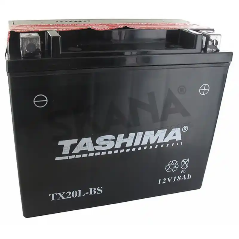 Batterie de démarrage Autoportées / Moto / Quad 12 V 18 Ah – 17.5 x 8.7 x 15.5 cm – Borne + à droite – TASHIMA Promotion