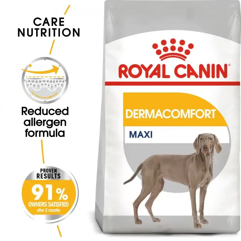 Nouvel Arrivage CROQUETTES MAXI DERMACOMFORT 12KG – ROYAL CANIN